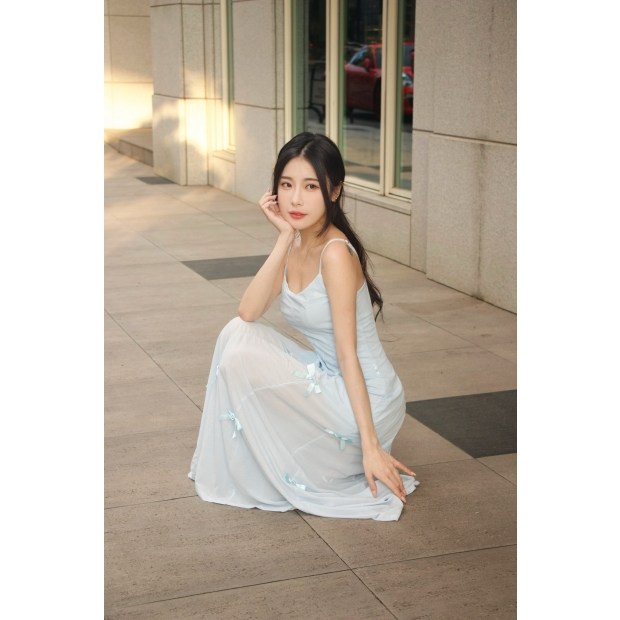 法式連身裙一裙多穿（甜美藍）