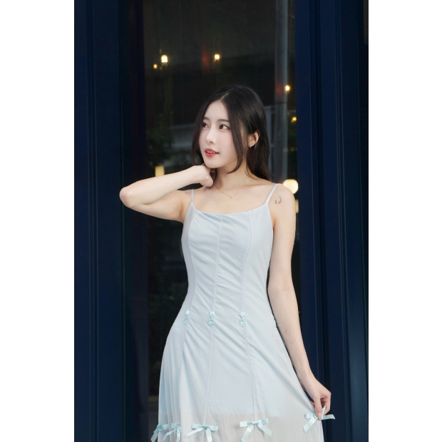 法式連身裙一裙多穿（甜美藍）