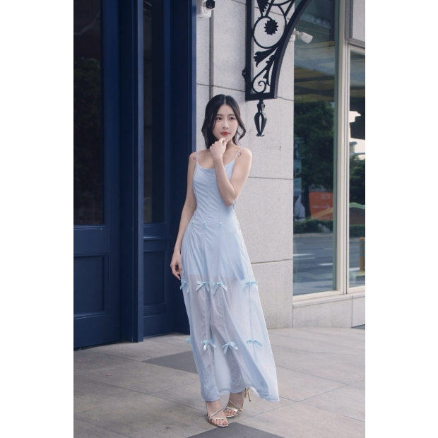 法式連身裙一裙多穿（甜美藍）
