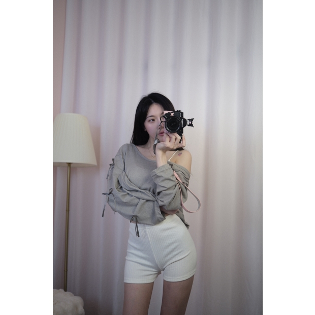 歐美舒適針織彈力褲（白）