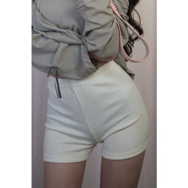 歐美舒適針織彈力褲（白）