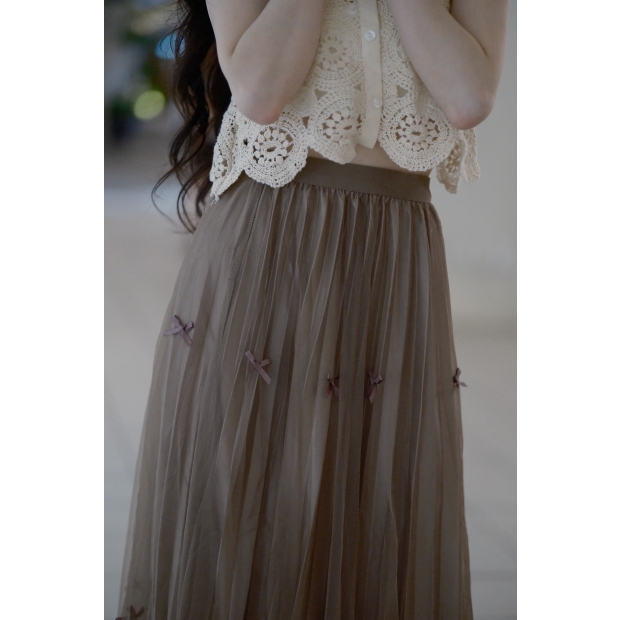 蝴蝶緞語・夢紗百褶長裙