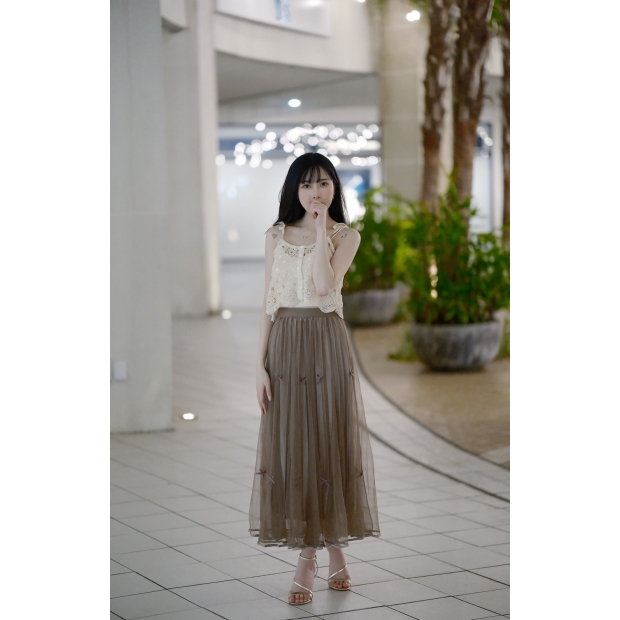 蝴蝶緞語・夢紗百褶長裙