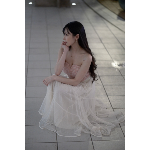 緞語輕舞・三層紗百褶長裙