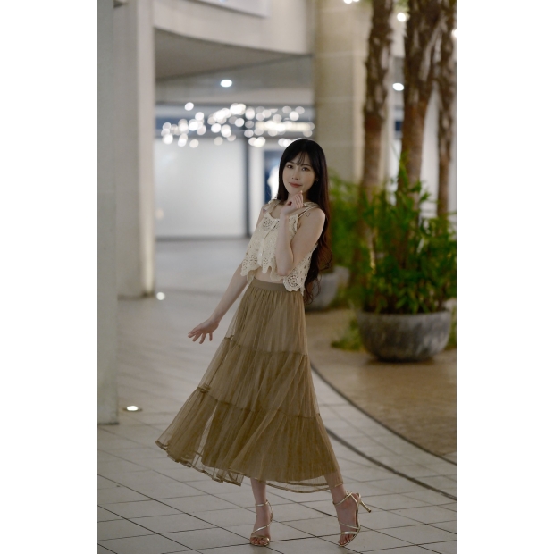 緞語輕舞・三層紗百褶長裙