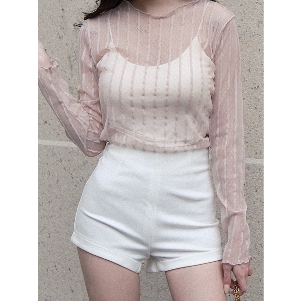 高腰女團貼身短褲(白)