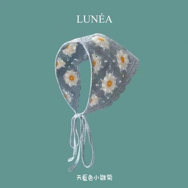 甜美可愛鈎花三角巾