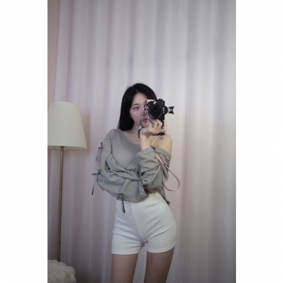 歐美舒適針織彈力褲（白）