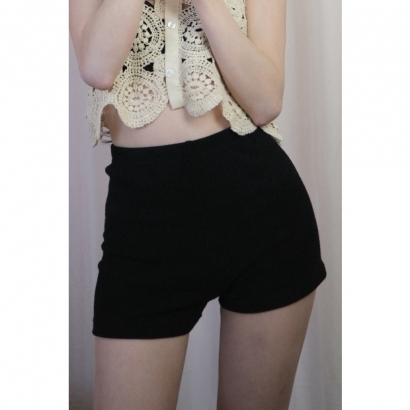 歐美舒適針織彈力褲（黑）