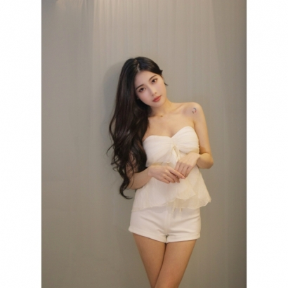 雲紗蜜語抹胸上衣(附胸墊)