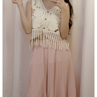 花語流蘇雕花背心