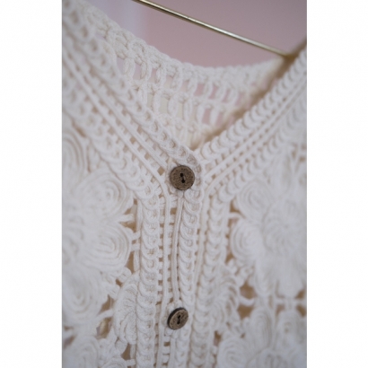 花語流蘇雕花背心