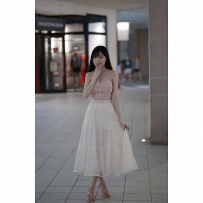 緞語輕舞・三層紗百褶長裙